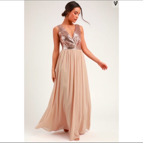 Lulus Dresses & Skirts - New Lulus Elegant Encounter Rose Gold Sequin Dress